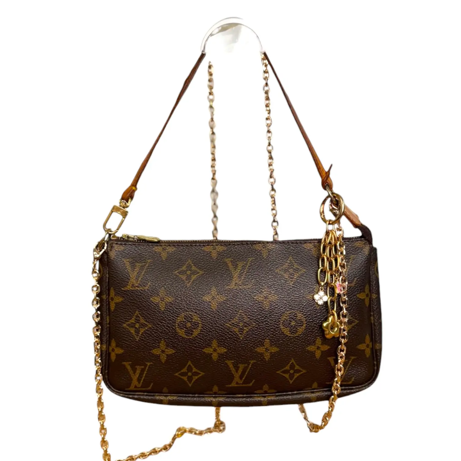Pre-owned Louis Vuitton PVC Shoulder Bags Monogram Coated Canvas Pochette Accessoires