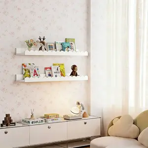 New 2-Piece Decorative Wall Shelf Set, Living Room Bedroom Wall Storage Rack, Hanging Organizer Display Shelves, Floating Wall Shelving