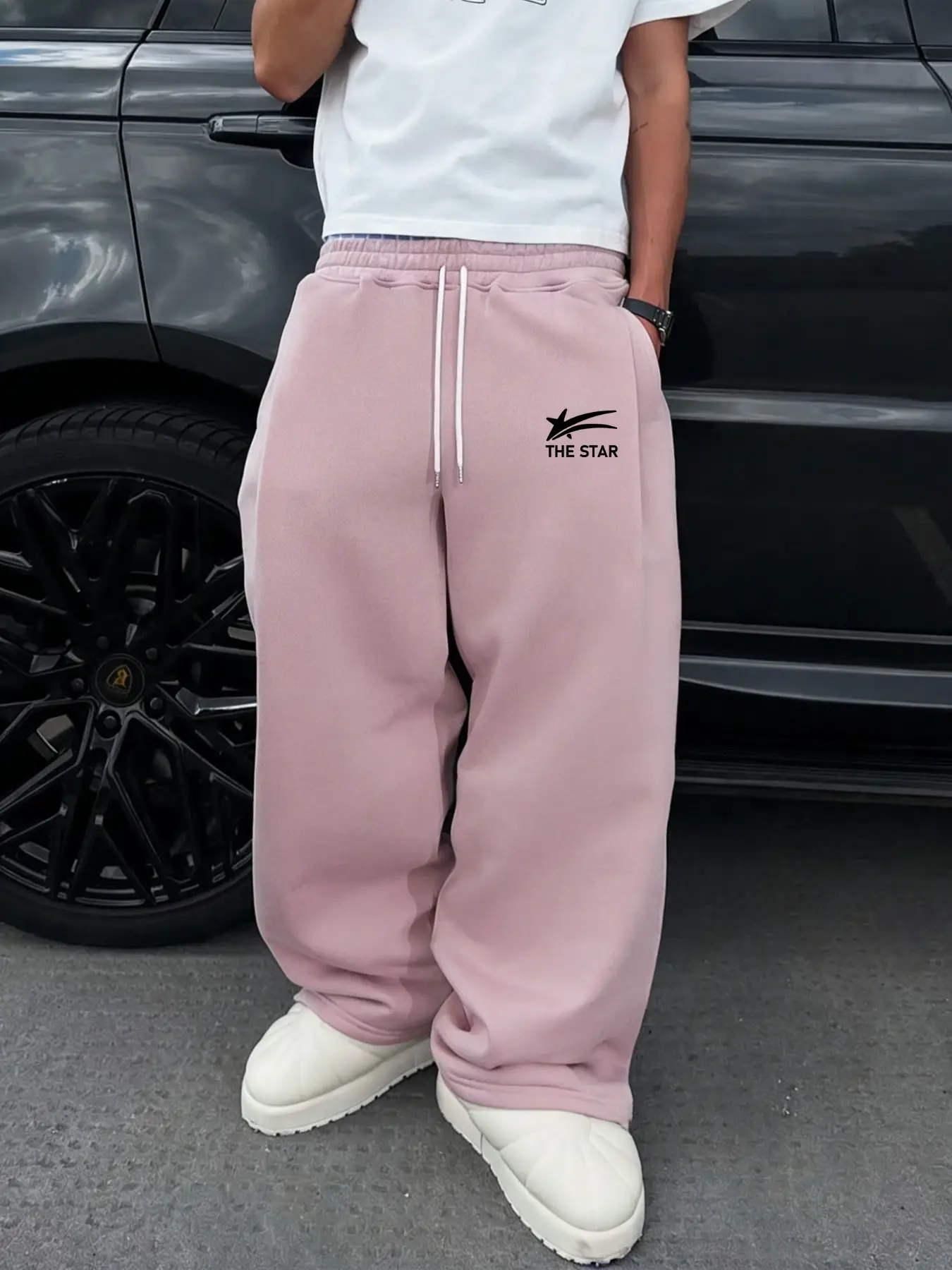 Men's Fashion High Street Trendy Straight Leg Loose Sweatpants, Comfortable Breathable Fabric, Perfect for Daily Wear, Athleisure Pants, Athleisure Bottoms