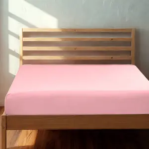 Microfiber Fitted Sheet, Ultra-Soft and Durable, Wrinkle, Fade, Stain Resistant, Deep Pocket, Pink‎