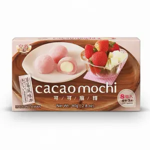 Taiwan-Made Cacao Mochi Dessert, 8 Pieces, 80g (2.8 oz), Ambient Sweet Snacking Treat