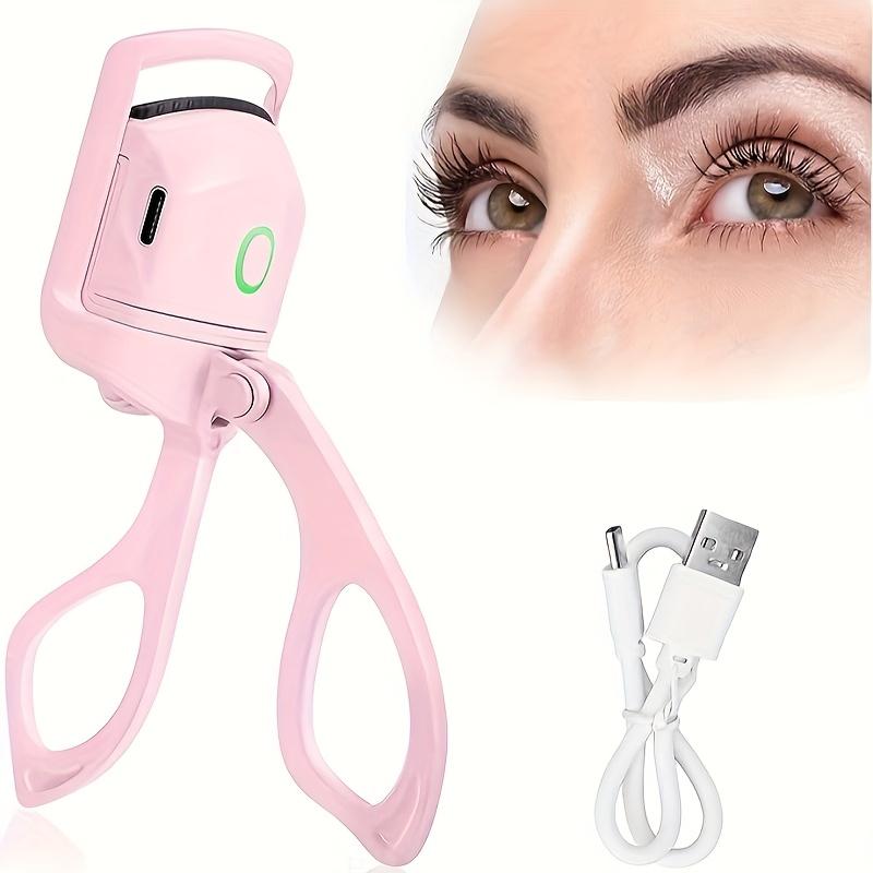 2-in-1 Heated Eyelash Curler - USB Rechargeable Clip-Type and Built-in Comb Heated Lash Curler - 3 Different Temperature Modes Quick and Long-Lasting Curl Effect