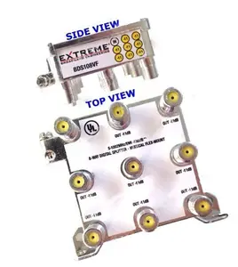 Extreme Broadband BDS108VF 8-Way Digital Coaxial Splitter - Vertical Mount