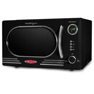 Nostalgia Retro 1.1 Cu Ft 1000 Watt Microwave Oven with 12 Pre-programmed Settings & Child Lock for Family Meals