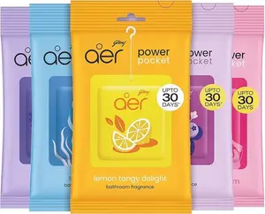 AER Power Pocket Assorted Solid Pocket Air Freshener for the Entire Home with Long Lasting Scents, Pack of 5