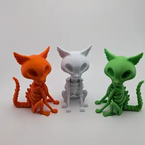 Skeleton Cat Bobblehead - Halloween Themed Bobblehead - Spooky Decor