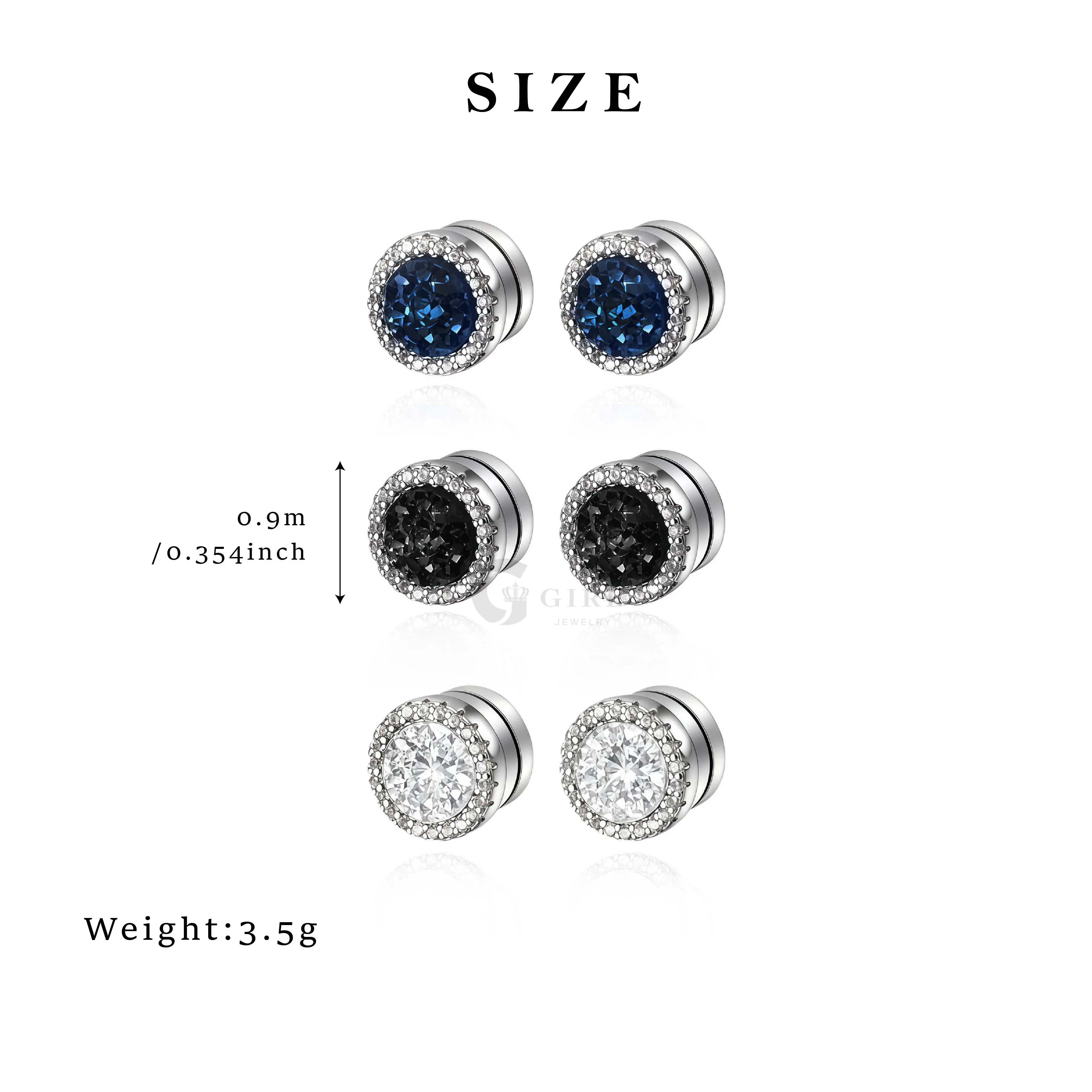 GGIRL Magnetic Stud Earrings Feature An Eye-Catching Circular Halo Design. Available In Unisex Styles, They Are Perfect For Both Casual And Formal Occasions And Are Comfortable To Wear Without The Need For Pierced Ears.