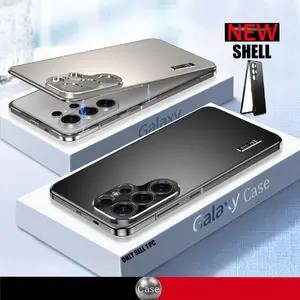 Samsung Galaxy S26 S25 S24 Ultra case, 2-in-1 metal phone case Aluminum alloy frame, matte PC backboard Ultra thin anti drop protective back cover Casing (Comes with 1 screen protector)