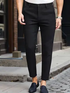 Men's Textured Casual Classic Nine-Quarter Pants, Perfect for Work and Daily Wear, Versatile and Comfortable