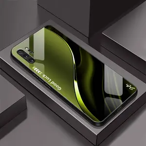 Suitable for [Galaxy Note 10 Plus] Simple silk gradient glass phone case, affordable, fully shockproof, drop-proof and wear-resistant-888