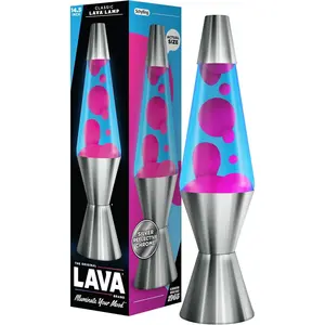 The Original Lava® Lamp - 14.5" Techno Chrome - Classic Liquid Motion Lamp - Pink and Blue Liquid - Item#2097 (Exclusive)