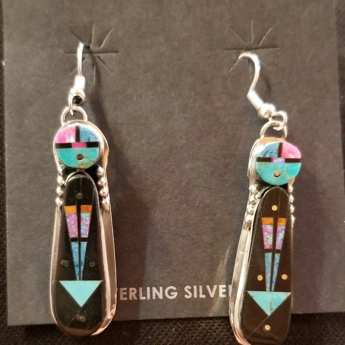Corn Maiden Inlay Earrings - Handcrafted Jewelry for Women