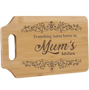 Gift for Mom, Personalized Engraved Bamboo Cutting Board, Mother's Day Gift for Mom, Birthday Gift for Mom from Daughter, Son, Creative Kitchen Decor, Handmade Cutting Board