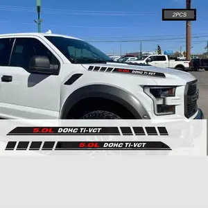 5.0L DOHC Ti-VCT Hood Decals Emblem for Ford F150 Pickup Truck 2PCS Car Sticker