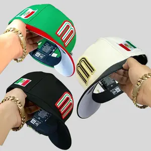 Mexico Flag Letter M Adjustable Baseball Cap – Lightweight Flat Brim Snapback Hat for Men Women, Premium Embroidered Design, Breathable Urban Streetwear, Hip Hop Fashion, Outdoor Sports, Travel, Everyday Casual Wear, Trending TikTok USA 2026 Collection