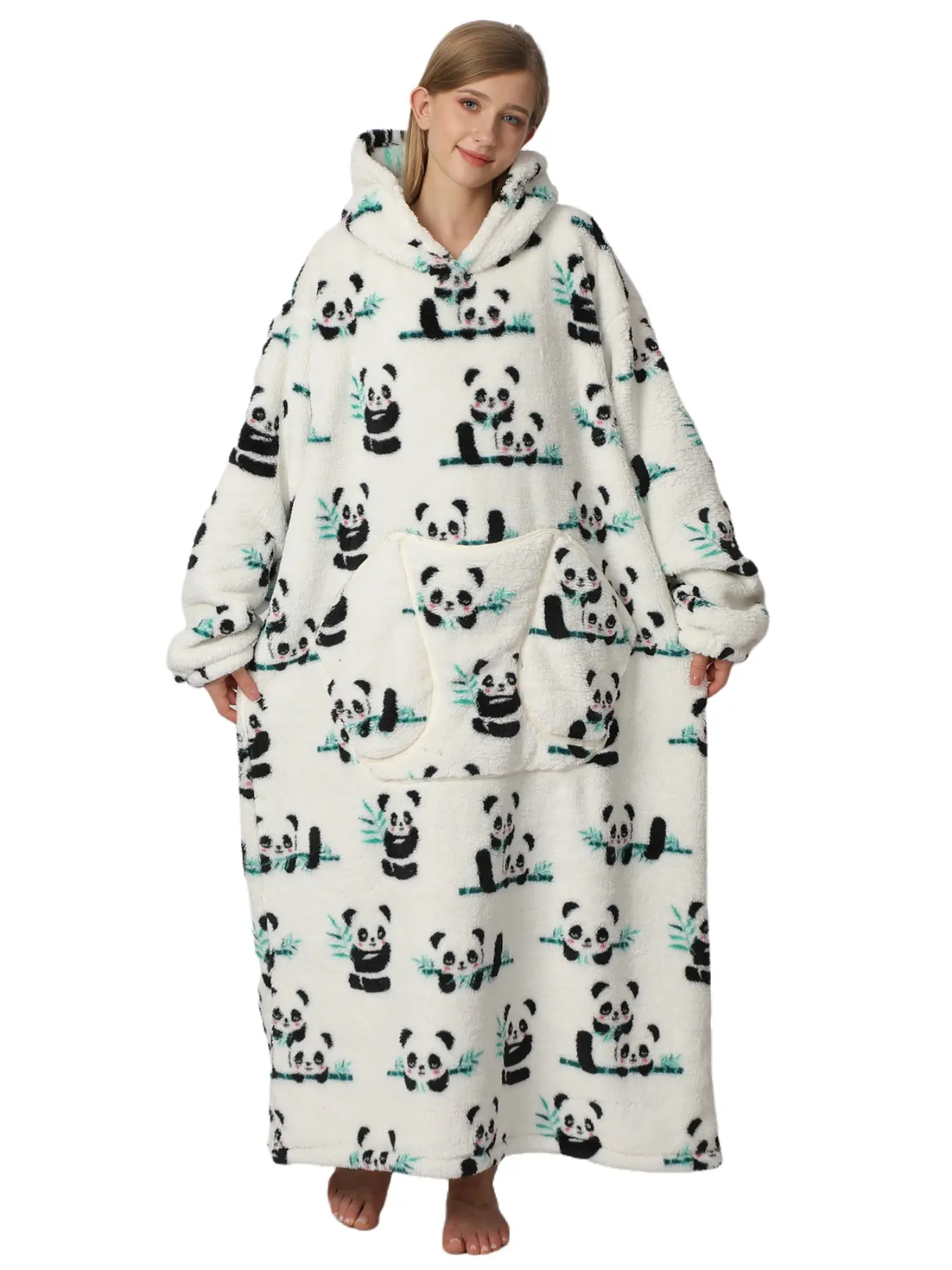 Women's Oversized Hoodie Blanket, Wearable Hooded Sweatshirt Pullover, Super Soft Warm Cozy Design with Large Pocket, Fluffy Blanket,Christmas Gifts For GF