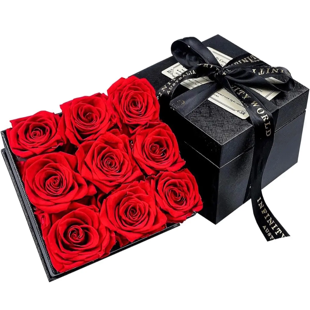 Forever Preserved Roses in a Box,Real Red Roses That Last Forever,Preserved Eternal Flowers for Delivery Prime Birthday,Mothers Day Flowers Long Lasting Roses Square Box,Valentines Day Gifts for Her