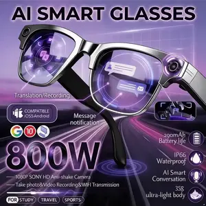 New Multifunctional Smart Glasses with Camera Video Recording, Ai Photo Recognition, Bluetooth-compatible Calling, Voice Translation, Suitable for Men and Women