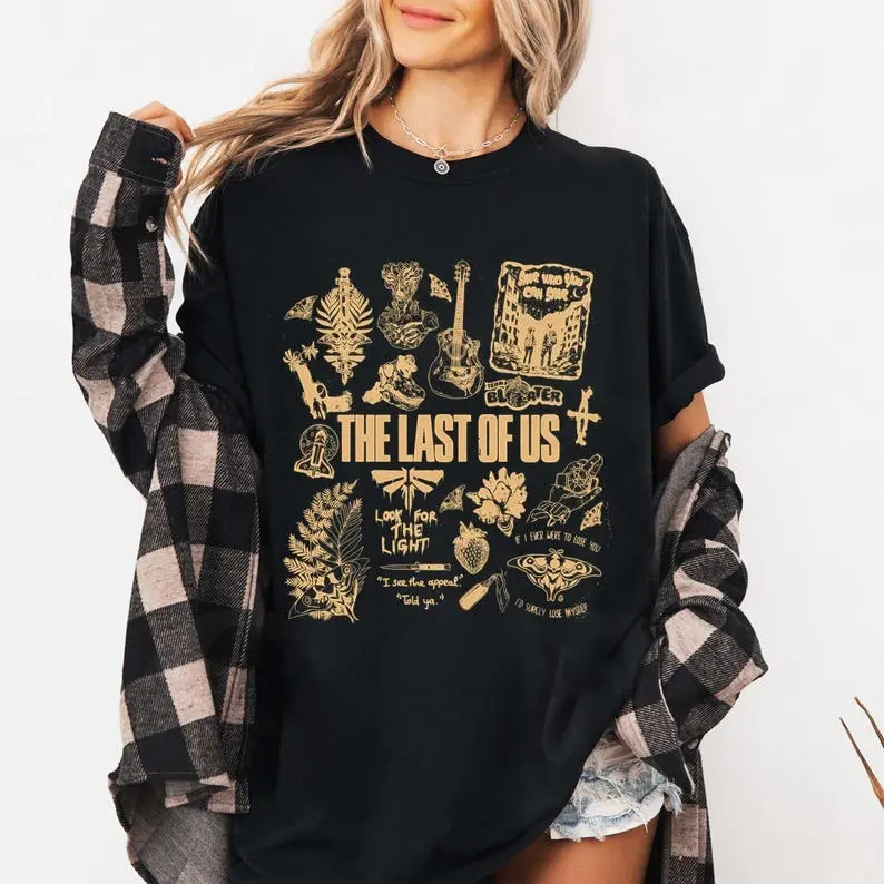 The Last Of Us Movie Doodle Art Shirt, Vintage The Last Of Us Shirt, Ellie And Joel Shirt, Joel Miller Video Game Shirt