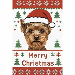 Holiday Christmas Theme Kitchen Yorkis Towels.  Adorable Design for Holiday Décor & Everyday Use High-Quality Waffle Weave Dish Towel for Drying Dishes Hands or Paws