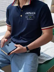 Jamaica Style Loose Fit Breathable Quick-Dry Polo Shirt, Unisex Casual Streetwear, Preppy Design, Perfect for Sports & Daily Wear