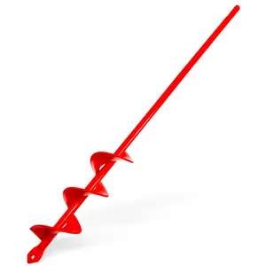 Red Garden Auger Drill Bit for Planting, 1.6"x16.5"  Hole Digger & Bulb Planter Tool, Fits 3/8" Hex Drive Drill, for Seeds, , Tree Roots, Fence Posts and so