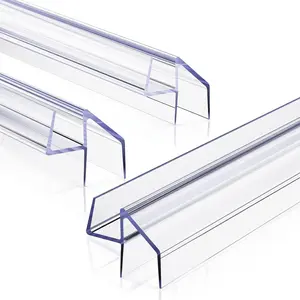 3Pack Shower Door Bottom Seal 3/8" x 36", Clear Shower Door Sweep Strip, Frameless Glass Door Seal Strip for 3/8'' (10mm) Thick Doors Showers Water Guard Barrier