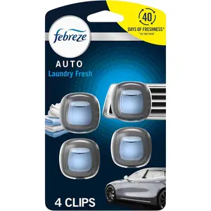 Car Air Fresheners, Car Vent Clip 4-Pack, fresh for 45 days, Laundry Fresh Scent
