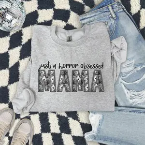 Just A Horror Obsessed Mama Sweatshirt - Ash Grey
