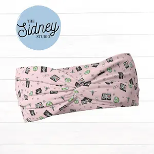 The Sidney Studio Radiology Doodles Wide Twist Headband for Women Soft Double Brushed Polyester Stylish Practical Hair Accessories
