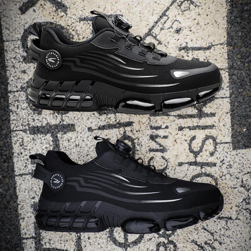 Men's Indestructible Work Sneakers Safety Shoes Steel Toe Puncture-Proof Anti-smash Protective Boots New Rotary Buckle workout sneaker advanced non-slip traction all-season outdoor Roofing Shoes