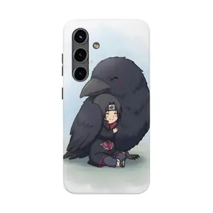 Soft Aesthetic Baby Ninja & Giant Fluffy Crow Compatible with SAMSUNG GALAXY S21 S22 S23 S24 S25 ULTRA PLUS