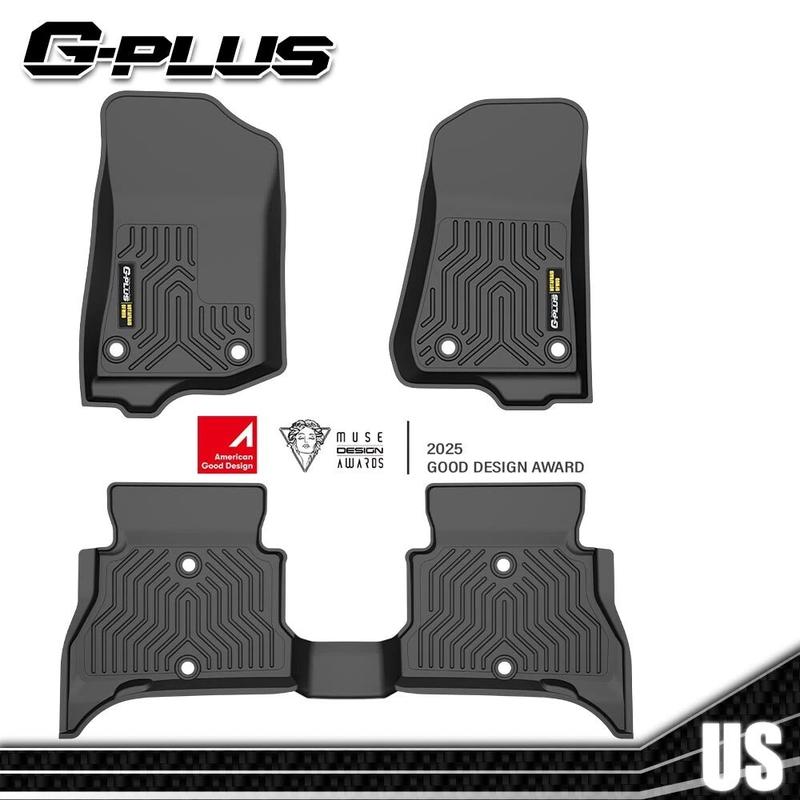 Car Floor Mats Fit For 21-24 Jeep Wrangler 4XE Hybrid Rubber TPE All Weather