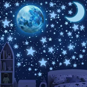 Glow in The Dark Stars for Ceiling - 1050 Pcs with Bonus Constellation E-Book & Moons| Glow in The Dark Stickers for Kids Room Decor Ceiling Stars (Blue)| LUMOSX