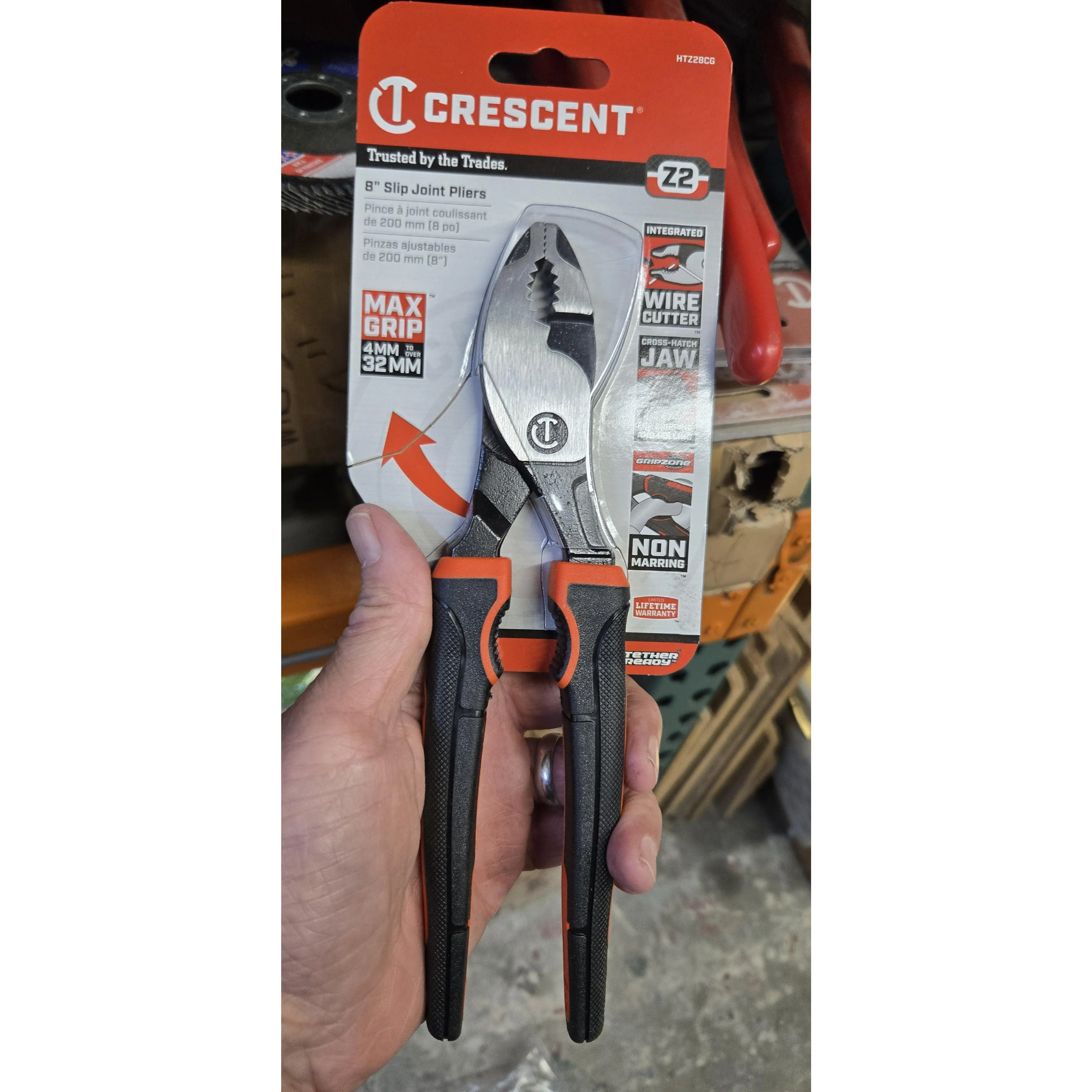 Crescent HTZ28CG Z2 Dual Material Slip Joint Plier 8"
