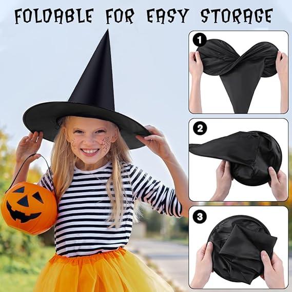 6 PCS Halloween Black Witch Hats Decoration Hanging Witch Wizard Hats Bulk with 3D Bats Wall Stickers for Halloween Party Costume Accessory Indoor Outdoor Yard Porch Decor Magical Ornaments 6 PCS Halloween Black Witch Hats Decoration Hanging Witch Wizard Hats Bulk with 3D Bats Wall Stickers for Halloween Party Costume Accessory Indoor Outdoor Yard Porch Decor Magical Ornaments