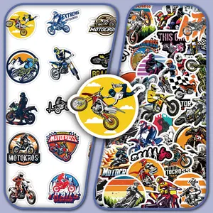 100sheets two sets of repetition off-road motorcycle cartoon street style cool and trendy stickers diy motorcycle skateboard decorative stickers Decal Sticker