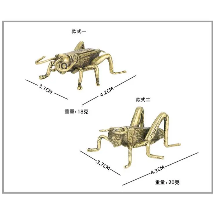 Solid Brass Cricket Ornament Retro Tea Pet Metal Insect Office Table Decoration for Insect Enthusiasts Creative Collection
