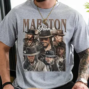 John Marston RDR Vintage T-Shirt, John Marston Red D*ad Redemption Shirt, Gift For Game Lovers Casual Clothing Fabric Menswear Top  Sweatshirts