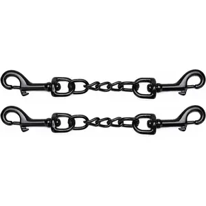 Metal Dog Collar Safety Clip, 2 Pack Heavy-Duty Backup for Prong Collar, Dog Harness Collar Connector 8inch
