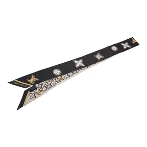 Pre-owned Louis Vuitton Silk Small Leather Goods Monogram Cascade Bandeau BB Scarf