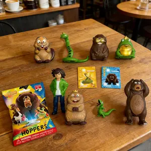Hoppers Movie Action Figures Set Mabel Beaver King George Bear Snake Frog Collectible Toys Kids Birthday Gift