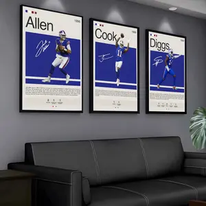 PIKPAKA Buffalo B-Bills RugbyS Design Of Rugby Players Poster HD Waterproof Art Poster For Home, Bar & Café Decor | Fade-Resistant, Non-Sticky, Vibrant DIY Wall Print | Perfect Decorative Poster For Office & Living Room