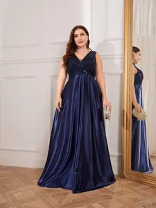 Elegant Ladies Solid color sequin lace party evening dress, stunning party wear, perfect for dinner and formal occasions, wear this gorgeous dress to impress.