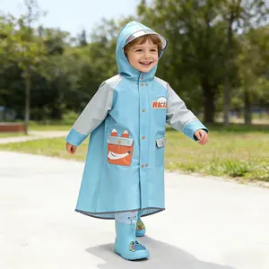 Animal Cartoon Raincoat, Reusable Waterproof School Rainwear for Boys & Girls, Kindergarten & Elementary Students, Rainy Days, Full Body Cover