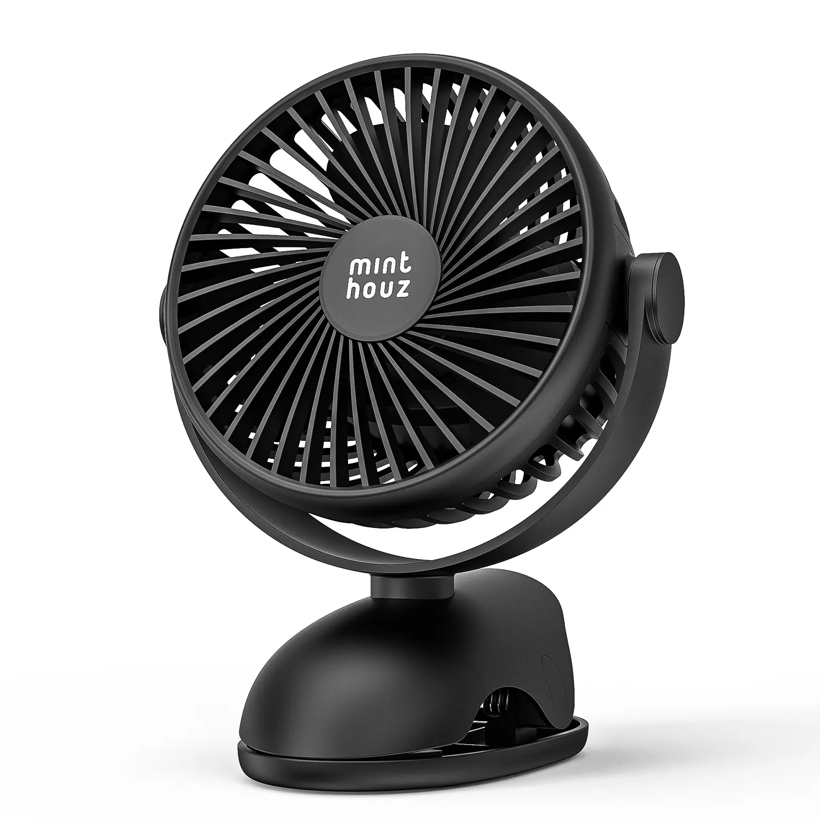 Minthouz Clip on Fan 8000mAh, USB-C Rechargeable Personal Desk Fan, 4 Speed Adjustable 360° Rotation Clamp Fan, Portable Mount Fan for Indoor & Outdoor, Office, Gym, Treadmill, Camping, Golf Cart