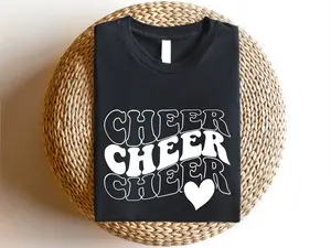 Retro Cheer T-shirt, Cheerleading Matching Shirt, Cheer Season Gift Tee, Wavy Cheer Love Short Sleeve, Wavy Shacked T-shirts, Cheer competition Shirts.