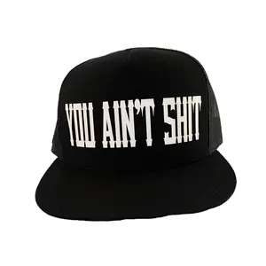 TheDriveClothing "YOU AIN'T SHIT" Black Hat - Graphic Design, Adjustable Fit, Suitable for Motorcycles