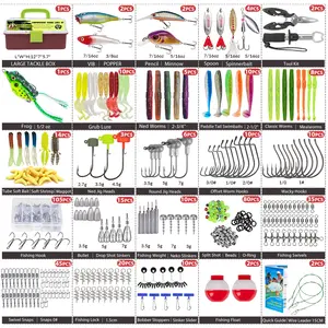 THKFISH 413PCS ALL-in-one Fishing Lures Kit, Bass Fishing Gear Kit with Tackle Box - Topwater Baits, Swimbaits, Frog & Soft/Hard Baits for Freshwater, Gift for Men