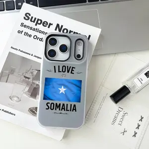 Somali Somalia National Flag Phone Case For iPhone 17 16 15 14 13 12 11 Pro Max Air Plus Large-aperture Jelly Double-layer Frosted phone Case Luxury Fashion